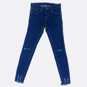 Vintage Distressed Raw Hem Skinny Jeans 👾